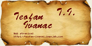 Teofan Ivanac vizit kartica